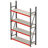 Regał magazynowy 4-półkowy Mega-M FORTIS H-200 cm L-217 cm G-60 cm moduł bazowy N