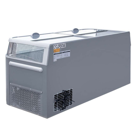 Zamrażarka skrzyniowa przeszklony panoramiczny front 437 L Mega-M OZI i185 NoFrost