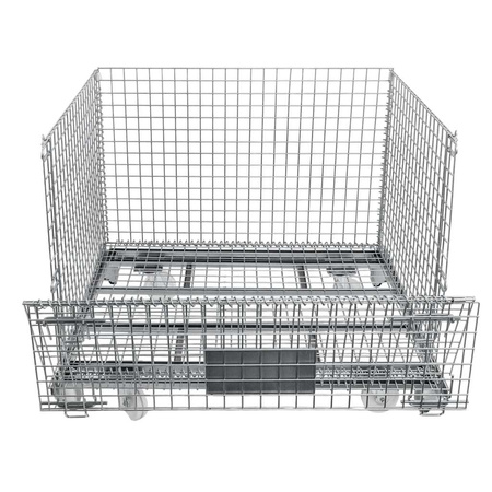 Pojemnik siatkowy gitterbox z kołami Mega-M 120x100x89 cm kosz metalowy składany