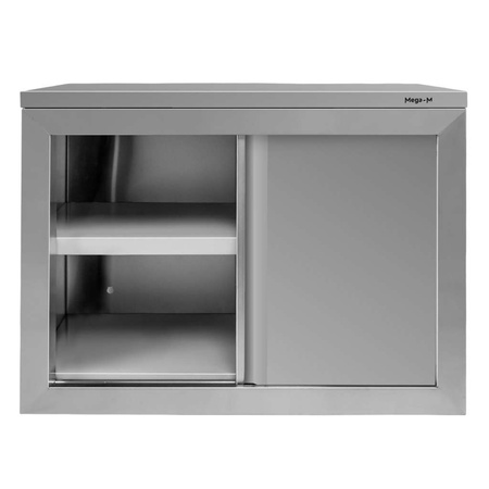 Szafka wisząca ze stali nierdzewnej z drzwiami przesuwnymi Mega-M S-80 cm G-40 cm H-60 cm N