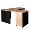 Biurko narożne przyścienne z szafką i szufladami Mega-M L-160 cm G-60 cm H-76 cm dąb kraft/czarny