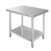 Stół gastronomiczny ze stali nierdzewnej centralny z półką Mega-M STANDARD 80x70x85 cm