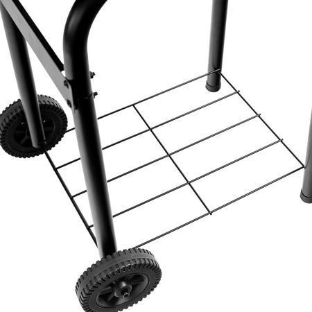 Grill ogrodowy węglowy z pokrywą i kominem Mega-M stolik boczny 34.5x23 cm