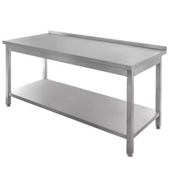 Stół ze stali nierdzewnej przyścienny z półką spawany Mega-M S-150 cm G-70 cm H-85 cm N