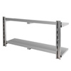 Półka ze stali nierdzewnej wisząca dwupoziomowa Mega-M 120x30 cm