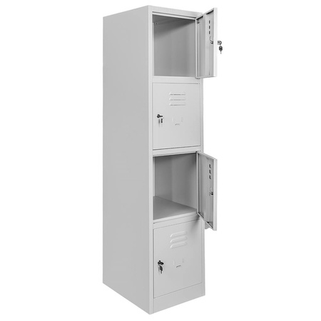 Szafka skrytkowa BHP Mega-M J-40/4 4 drzwiowa szara S-40 cm G-50 cm H-180 cm skręcana N