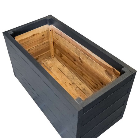 Donica kwiatowa drewniana Mega-M H-74 cm L-120 cm G-60 cm antracyt