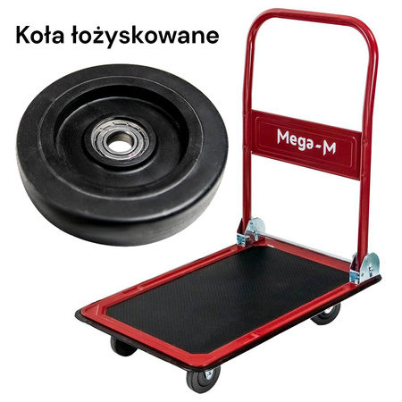 Wózek platformowy magazynowy Mega-M 150 kg koła na łożyskach