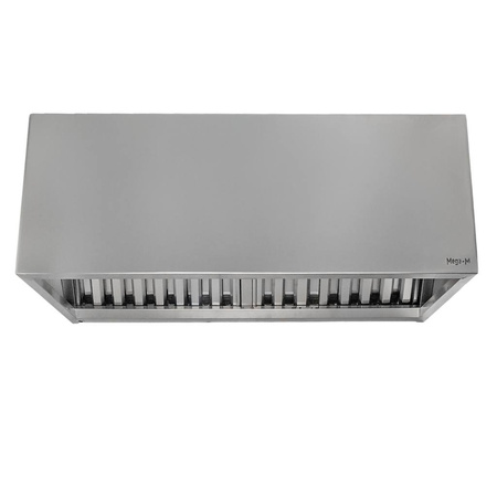 Okap gastronomiczny skrzyniowy z łapaczem tłuszczu Mega-M 120x70x50 cm stal nierdzewna