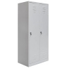 Szafka ubraniowa BHP Mega-M J-80 2 drzwiowa z przegrodami szara S-80 cm G-50 cm H-180 cm skręcana N