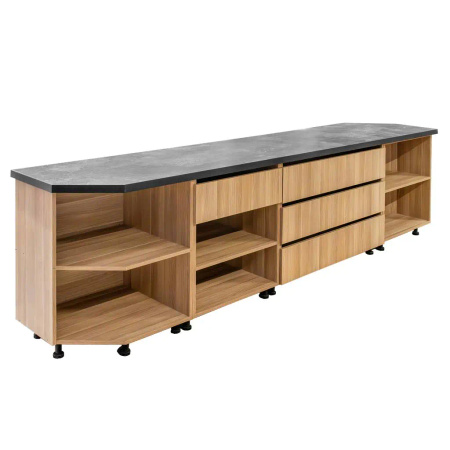 Lada sklepowa sprzedażowa impulsowa Mega-M H-113 cm L-290 cm G-60 cm dąb amerykański