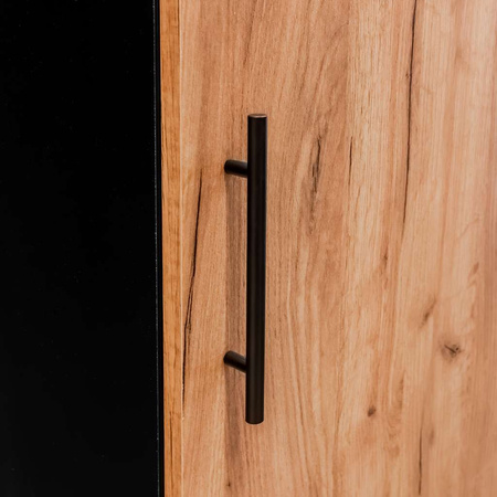 Szafka biurowa na segregatory Mega-M L-60 cm G-40 cm H-200 cm dąb kraft/czarny