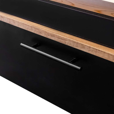 Regał na pieczywo otwarty Mega-M H- 204 cm L- 110 cm G- 62 cm dąb kraft / czarny N
