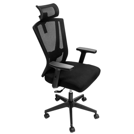 Fotel biurowy obrotowy FURVERO Zenith BP/A2D/L2D/H2D czarny spełnia wymogi BHP