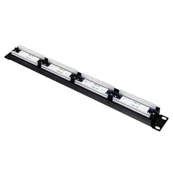 Patch Panel do szafy RACK 19" Mega-M CAT6 24 porty UTP czarny