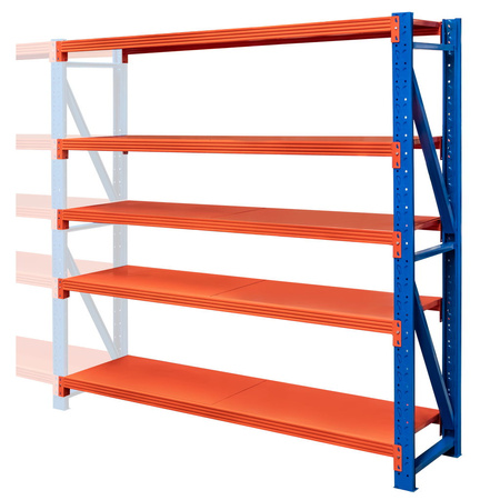 Regał metalowe magazynowy 5-półkowy Mega-M FORTIS LIGHT H-200 cm L-192,5 cm G-50 cm moduł dostawny WYSYŁKA PALETOWA