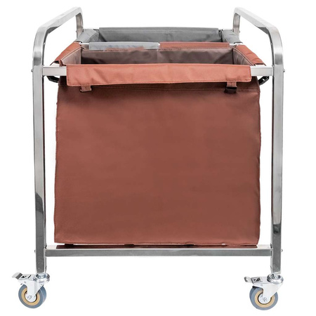 Wózek hotelowy na pranie 2-komory Mega-M 90x65x85 cm szaro-brązowy
