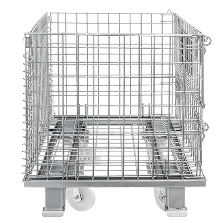 Pojemnik siatkowy gitterbox z kołami Mega-M 80x60x64 cm kosz metalowy składany