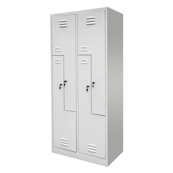 Szafka ubraniowa BHP Mega-M J-80/L 4 drzwiowa typ L szara S-80 cm G-50 cm H-180 cm skręcana N