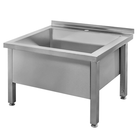 Basen gastronomiczny spawany jednokomorowy niski Mega-M 70x60x50 cm stal nierdzewna