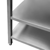 Stół ze stali nierdzewnej przyścienny z 2-ma półkami Mega-M S-180 cm G-60 cm H-85 cm N
