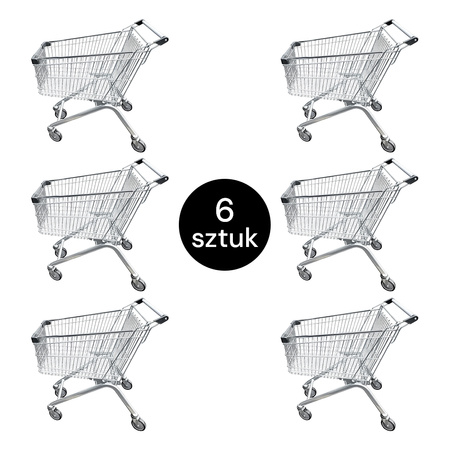 Wózek sklepowy zakupowy Mega-M Y 125L S-54 cm ZESTAW 6 szt
