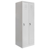 Szafka ubraniowa BHP Mega-M J-60 2 drzwiowa z przegrodami szara S-60 cm G-50 cm H-180 cm skręcana