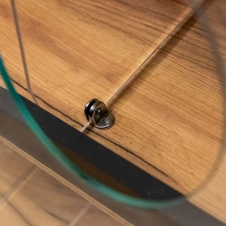 Regał na pieczywo dzielony przeszklony Mega-M H-204 cm L-136 cm G-62 cm dąb kraft/czarny