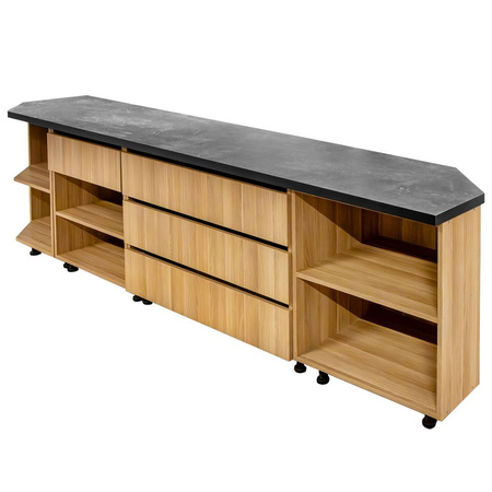 Lada sklepowa sprzedażowa impulsowa Mega-M H-113 cm L-290 cm G-60 cm dąb amerykański