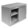 Szafka wisząca ze stali nierdzewnej z drzwiami przesuwnymi Mega-M S-80 cm G-40 cm H-60 cm N