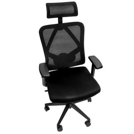 Fotel biurowy obrotowy FURVERO Eclipse BP/A3D/L3D/H2D/S czarny spełnia wymogi BHP