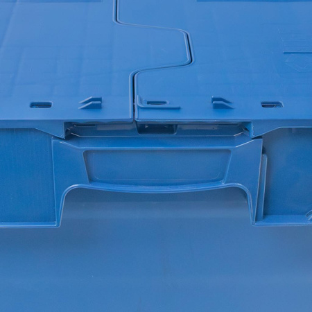 Pojemnik kurierski transportowy gniazdowy Mega-M zamykany 40x30x30,6 cm plastikowy niebieski