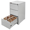 Szafka metalowa kartotekowa Mega-M J-3/S 3 szuflady A4 szara S-46 cm G-62 cm H- 103 cm skręcana N