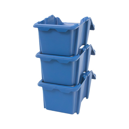 Pojemnik magazynowy kuweta warsztatowa Mega-M 20x30x13 cm plastikowy niebieski M - zestaw 5 szt.