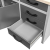 Stół warsztatowy z 6 szufladami 2 szafkami zamykanymi Mega-M HANDYMAN S-160 cm G-60 cm H-85 cm grafit
