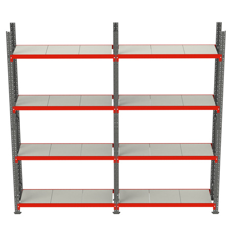 Regał magazynowy 8-półkowy Mega-M FORTIS H-240 cm L-325.5 cm G-60 cm