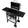 Grill ogrodowy węglowy Mega-M 2x stolik boczny, ruszt emaliowany 42x30 N