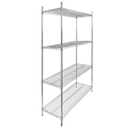 Regał gastronomiczny druciany chromowany Mega-M 4-półkowy 90x45x180 cm