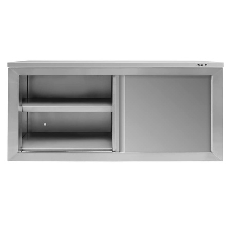 Szafka wisząca ze stali nierdzewnej z drzwiami przesuwnymi Mega-M S-120 cm G-40 cm H-60 cm N