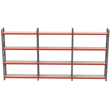 Regał magazynowy 12-półkowy Mega-M FORTIS H-240 cm L-634 cm G-60 cm