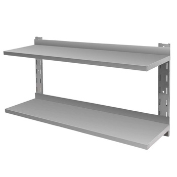 Półka wisząca podwójna ze stali nierdzewnej Mega-M S-120 cm G-30 cm H-60 cm N