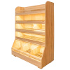 Regał na pieczywo H-180 cm L-125 cm G-60 cm plexi oświetlenie LED dąb amerykański