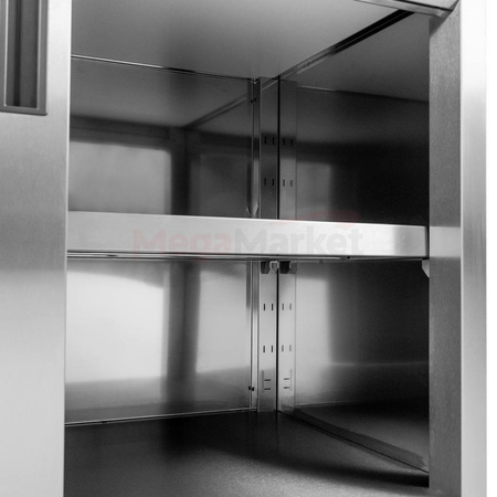 Stół gastronomiczny ze stali nierdzewnej spawany przyścienny z szafką Mega-M 100x70x85 cm