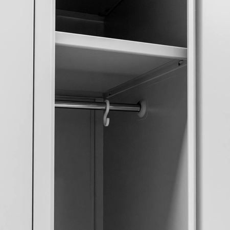 Szafka ubraniowa BHP Mega-M J-120 4 drzwiowa szara S-120 cm G-50 cm H-180 cm skręcana N