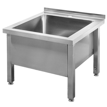 Basen ze stali nierdzewnej przyścienny spawany Mega-M S-60 cm G-60 cm H- 50 cm N
