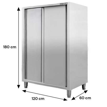 Szafa gastronomiczna Mega-M 2-drzwiowa 120x60x180 cm stal nierdzewna