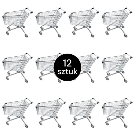 Wózek sklepowy zakupowy Mega-M Y 125L S-54 cm ZESTAW 12 szt