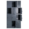 Szafka skrytkowa BHP Mega-M 12 skrytek 90x50x180 cm grafitowa