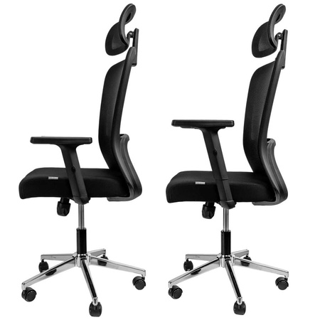 Fotel biurowy obrotowy FURVERO Norma BM/A1D/L1D/H1D czarny spełnia wymogi BHP