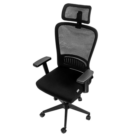 Fotel biurowy obrotowy FURVERO Norma BP/A1D/L1D/H1D czarny spełnia wymogi BHP